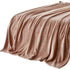 Blush Knitted PolYester Solid Color Plush Throw Blanket