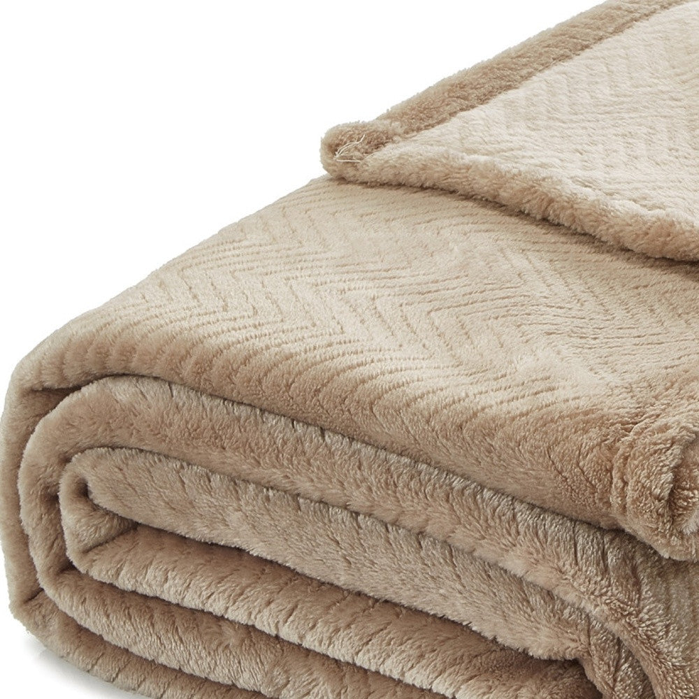 Blush Knitted PolYester Solid Color Plush Throw Blanket