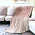 Blush Knitted PolYester Solid Color Plush Throw Blanket