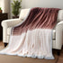 Blush Knitted PolYester Solid Color Plush Throw Blanket