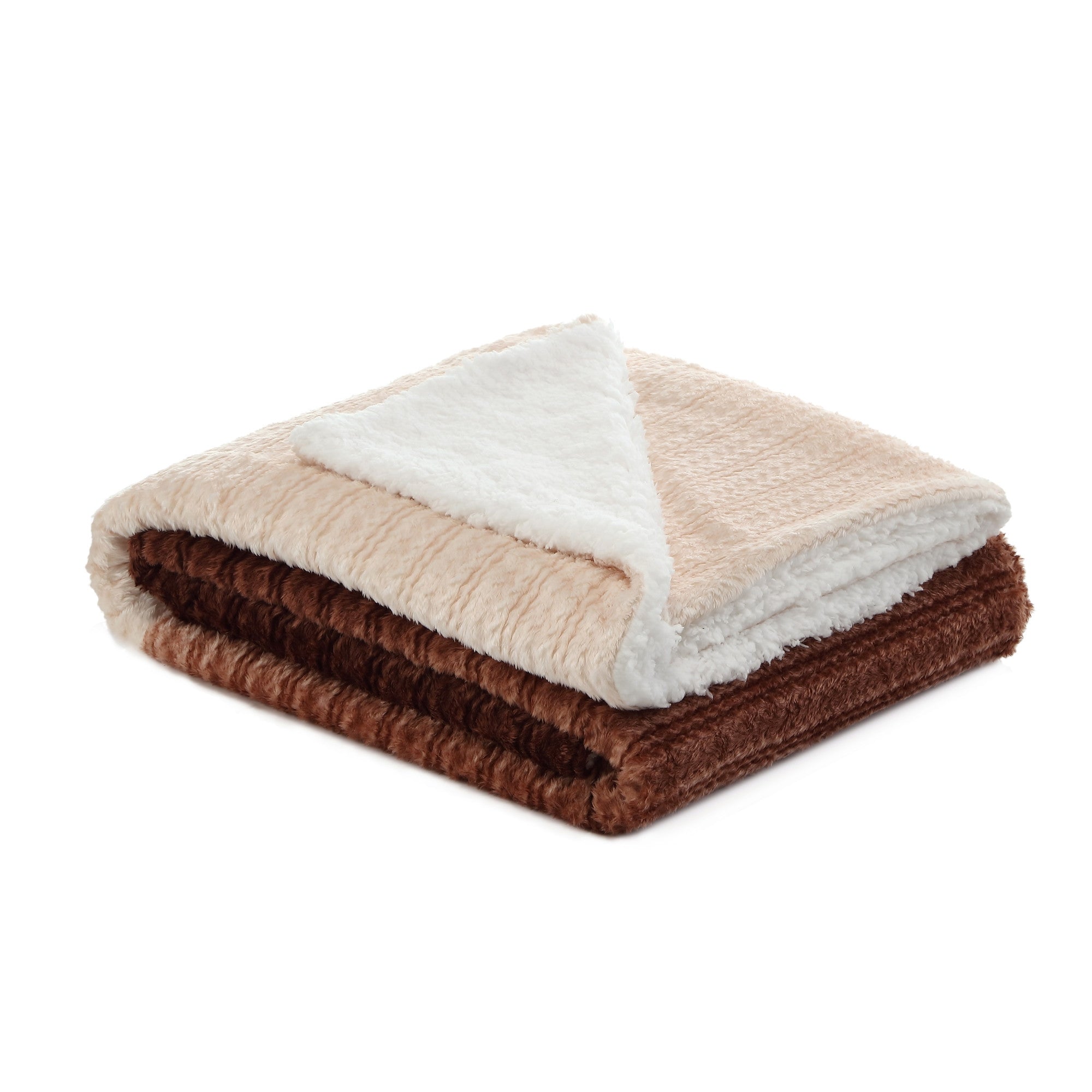 Blush Knitted PolYester Solid Color Plush Throw Blanket