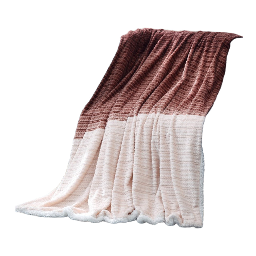 Blush Knitted PolYester Solid Color Plush Throw Blanket