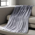 Blush Knitted PolYester Solid Color Plush Throw Blanket