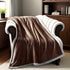 Brown Knitted PolYester Solid Color Plush Throw Blanket