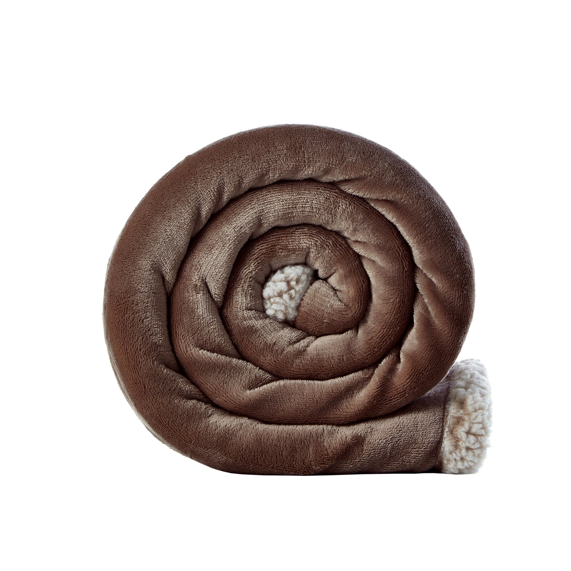 Brown Knitted PolYester Solid Color Plush Throw Blanket