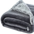 Light Gray Knitted Polyester Solid Color Plush Throw Blanket