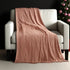 Red Knitted Acrylic Solid Color Throw Blanket