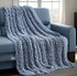 Blush Knitted Polyester Solid Color Throw Blanket