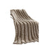 Cream Knitted Polyester Solid Color Throw Blanket