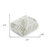 Cream Knitted Polyester Solid Color Throw Blanket