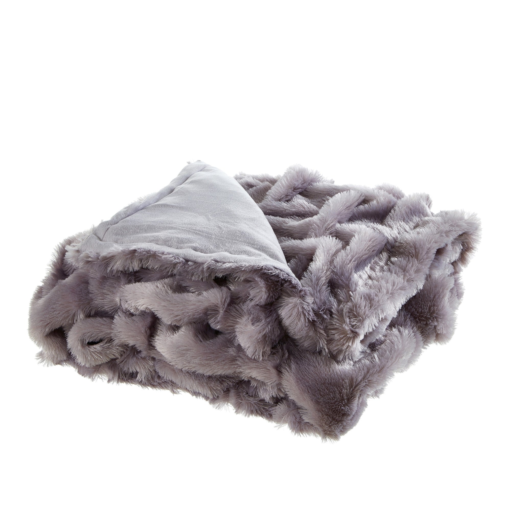 Lavender Blush Knitted Polyester Solid Color Plush Throw Blanket