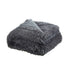 Gray Knitted PolYester Solid Color Plush Throw Blanket