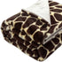 Beige and Ivory Knitted PolYester Animal Print Plush Throw Blanket