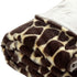 Yellow and Brown Knitted PolYester Animal Print Plush Throw Blanket