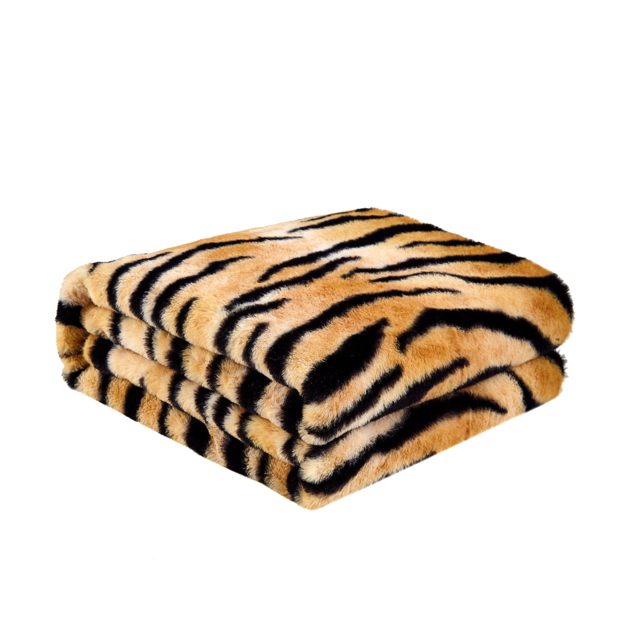 Yellow and Brown Knitted PolYester Animal Print Plush Throw Blanket