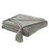 Gray Knitted Acrylic Solid Color Throw Blanket