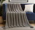 Gray Knitted Acrylic Solid Color Throw Blanket