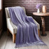 Purple Woven Polyester Solid Color Throw Blanket