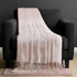 Blush Knitted Acrylic Geometric Throw Blanket