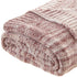 Blush Knitted Polyester Striped Throw Blanket