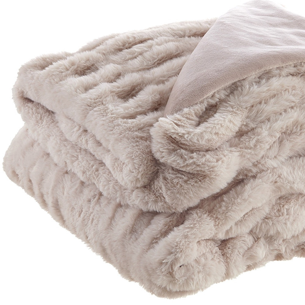 Blush Knitted Polyester Solid Color Throw Blanket