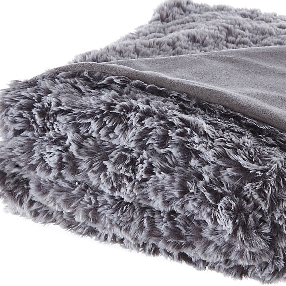 Black Knitted PolYester Solid Color Plush Throw Blanket