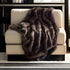 Brown Knitted Acrylic Animal Print Throw Blanket