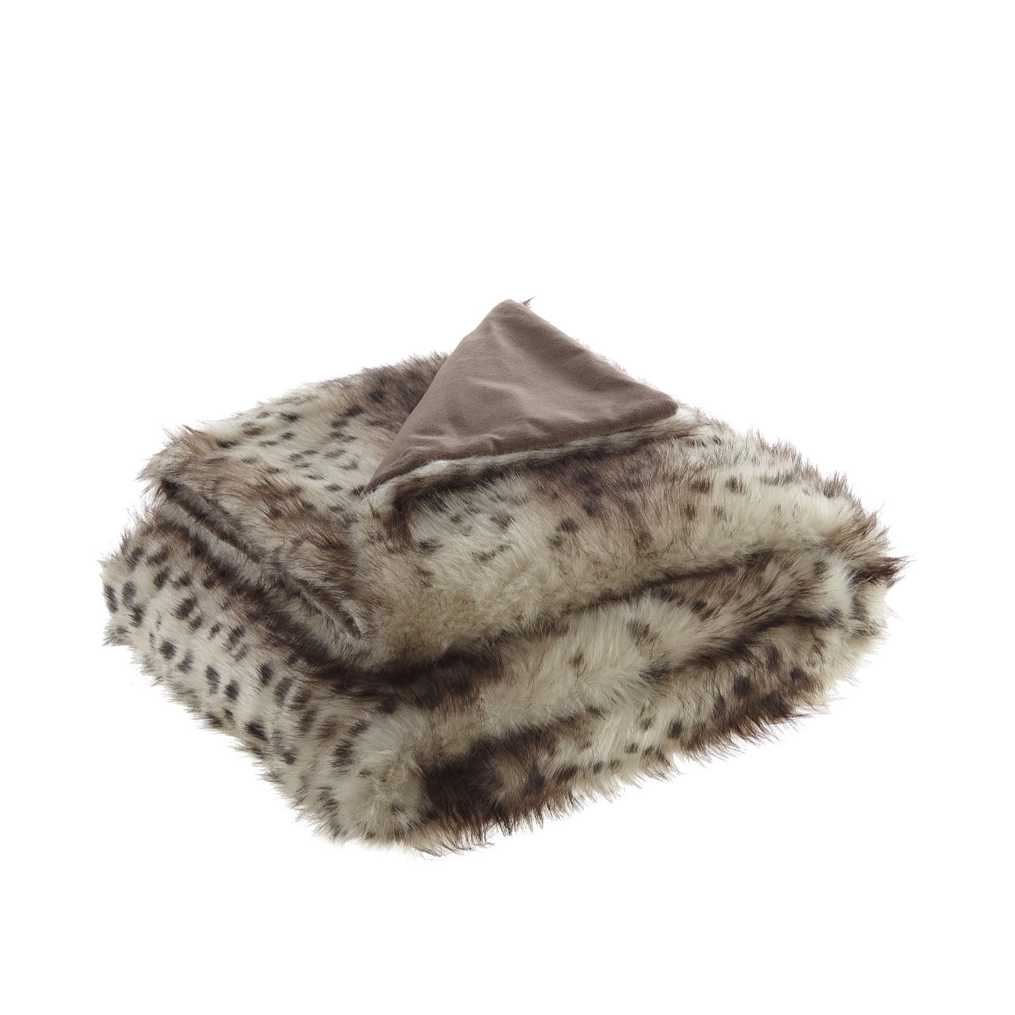 Brown Knitted Acrylic Animal Print Throw Blanket