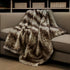 Brown Knitted Polyester Animal Print Throw Blanket