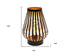 9" Black Metal Bedside LED Table Lamp With Brown and Black Novelty Shade