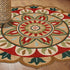 4’ Round Blue And Orange Medallion Area Rug