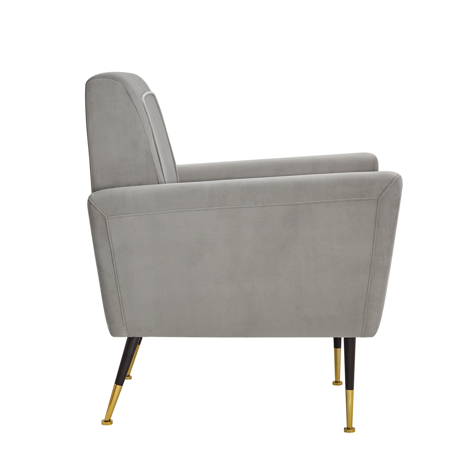 32" Beige And Gold Linen Arm Chair