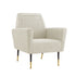 32" Beige And Gold Linen Arm Chair