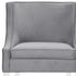 28" Light Gray and Clear Velvet Barrel Chair