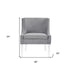 28" Light Gray and Clear Velvet Barrel Chair