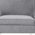 28" Light Gray and Clear Velvet Barrel Chair