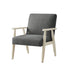 30" Charcoal And Cream Linen Arm Chair