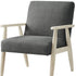 30" Charcoal And Cream Linen Arm Chair