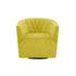 31" Yellow And Black Velvet Tufted Swivel Barrel Chair