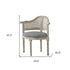 24" Cream And Beige Linen Arm Chair