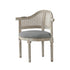 24" Cream And Beige Linen Arm Chair