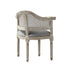 24" Cream And Beige Linen Arm Chair