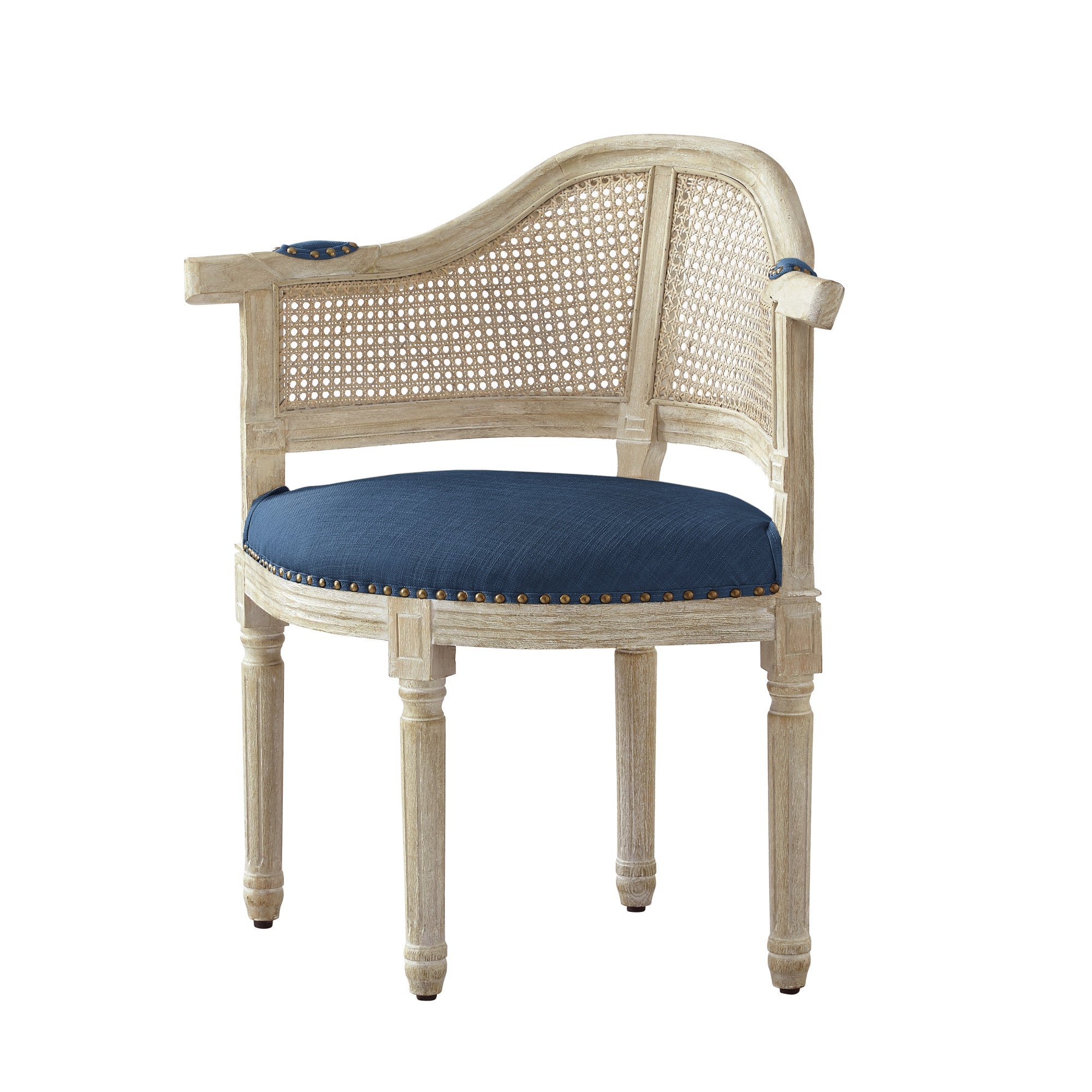 24" Cream And Beige Linen Arm Chair