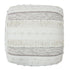 18" Cream Cotton Striped Pouf Ottoman