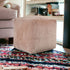 18" Gray Chenille Cube Pouf Ottoman