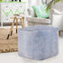 18" Gray Chenille Cube Pouf Ottoman