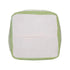 18" Green Cotton Cube Striped Pouf Ottoman