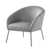 31" Light Gray And Black Faux leather Barrel Chair