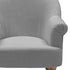 33" Dark Gray And Brown Linen Arm Chair