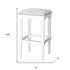 31" Light Gray And White Solid Wood Backless Bar Height Bar Chair